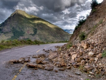 Landslide stock photo