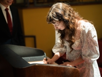 Signing the Honor Code at Ceremony