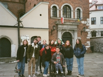 Students from Davidson College during trip to Poland