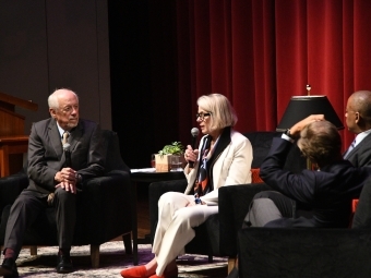 You Might Be Right Podcast Recording Margaret Spellings speaking