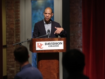 Byron P. McCrae, Vice President for Student Life & Dean of Students, Davidson College at podium