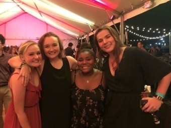 Maia Harrell with RLO co-workers and former residents at Fall Fling her sophomore year