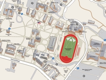 Screenshot of campus map to drive people to the interactive version