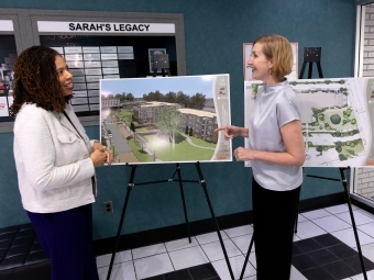 The YWCA's Dr. Pamela Gibson Senegal and Kirsten Sikkelee ’90