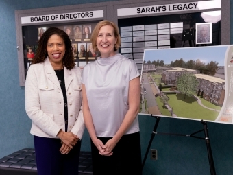 The YWCA's Dr. Pamela Gibson Senegal and Kirsten Sikkelee ’90