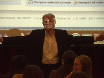 Professor Putnam speaks to premedical students in the 900 Room of the Alvarez College Union in 2015