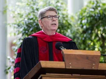 Commencement 2025 Doug Hicks speaking
