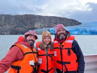 Alexis McDonnell in Patagonia, Chile, with researchers