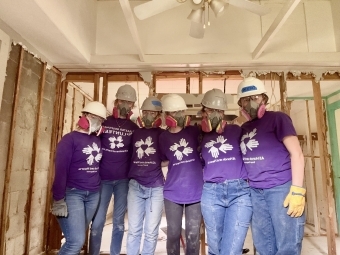 Caitlin works with nonprofit All Hands and Hearts to gut and rebuilt homes in WNC.