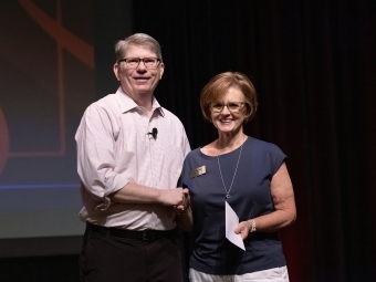 Rene Baker receives the Matthews Travel Endowment at Employee Appreciation 2025