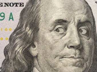 Ben franklin on currency giving side eye