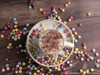 Cafe latte and Candy