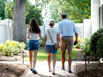 parents walking with their student
