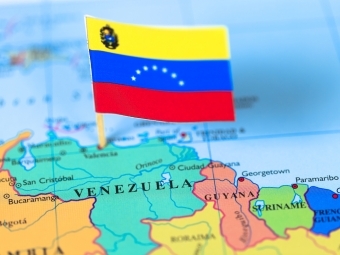 Venezuela Map with Flag