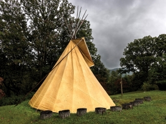Yellow Teepee on the grass
