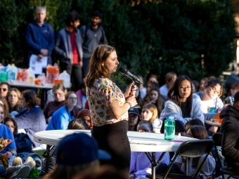 Phi Eu Debate student speaking