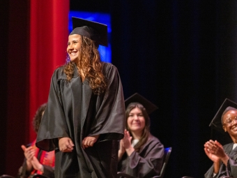 Convocation 2026 student receiving an award on stage