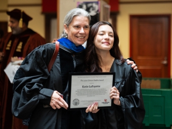Convocation 2026 Award winner and Prof. Dasa Mortensen