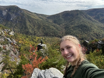 Megan Good ’29 in the mountains of West Virginia