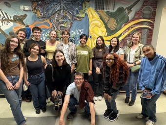 Students and faculty attended a performance of Luis Alfaro’s Electricidad, a reimagining of the ancient Greek Electra myth set in a Los Angeles barrio, performed by Three Bone Theatre.