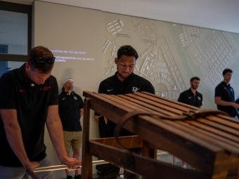 Davidson College Basketball team players at the Sachsenhausen concentration camp