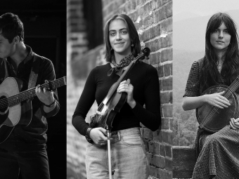 Composite of three musicians: Joseph Terrell, Madeline Dierauf, and Murphy Campbell