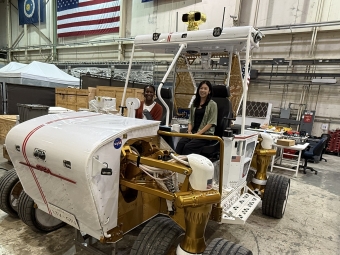 Samone Cullum '25 in a Lunar Terrain Vehicle (LTV) at NASA