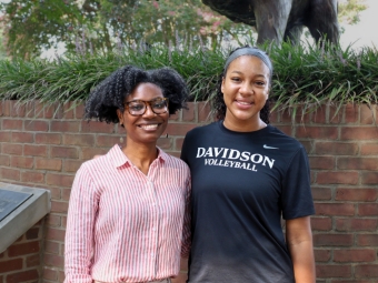Whitney A. White ’08 and volleyball player Ariyana Johnson ’29