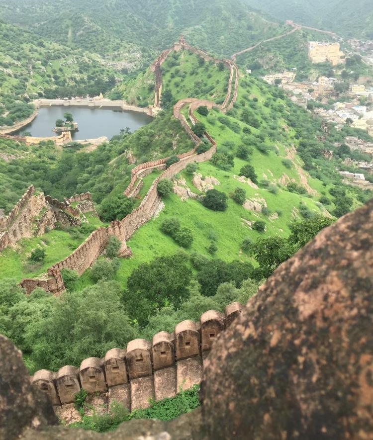 View overlooking Amer Fort in Jaipur, India