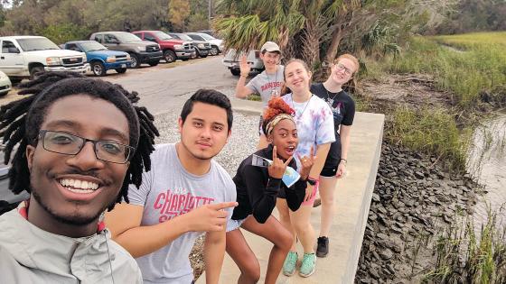 Victor-Alan Weeks and other students at Sapelo Island